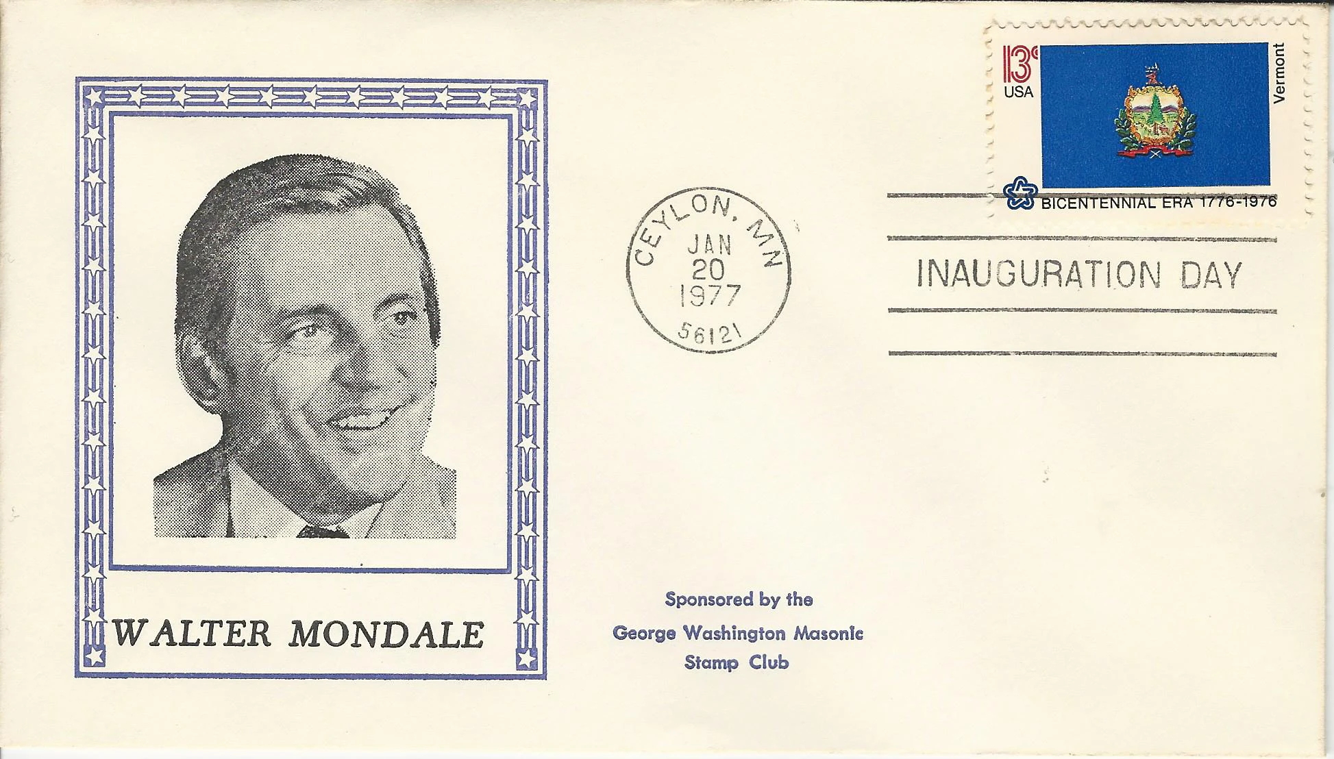 Inauguration VP Walter Mondale Postmark #1: Washington, DC&hellip;
